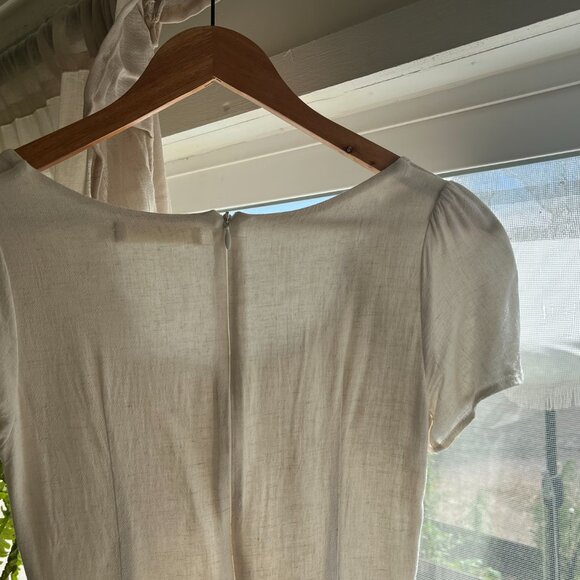 Dreamy Christy Dawn Scarlet Dress in Eggshell | XS | tailored pleated maxi - Picture 8 of 8